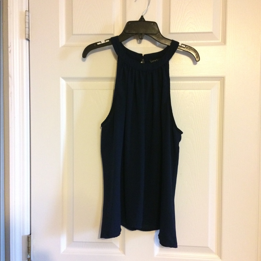 Navy blue sleeveless top